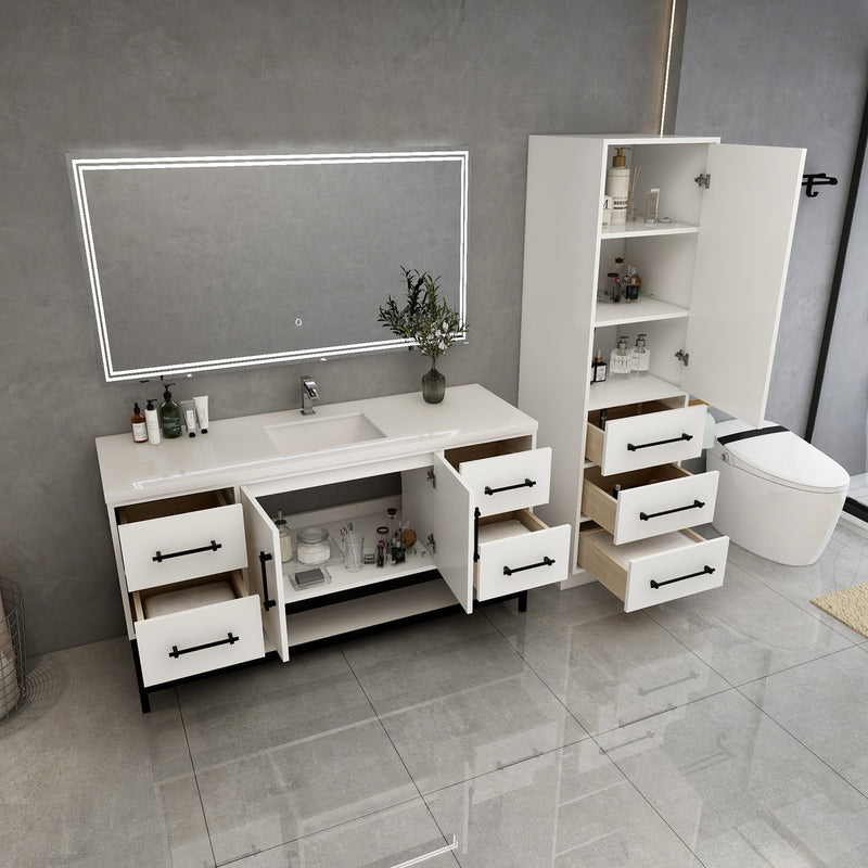 Moreno Bath VICTORIA-FM Victoria Freestanding Open Shelf Bathroom Vanity 24" - 84"