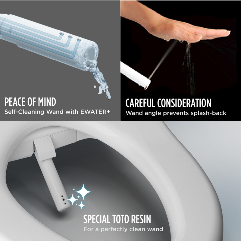 TOTO SW4724AT40#01 WASHLET+ S7 Electronic Bidet Toilet Seat with EWATER+ Bowl and Wand Cleaning and Classic Lid, Elongated, Cotton White - view 5