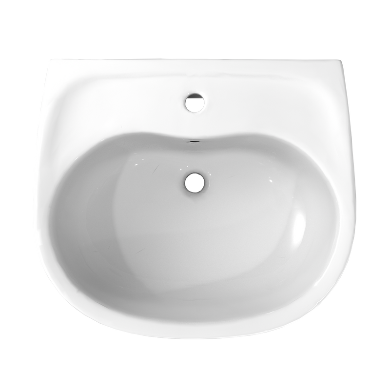 TOTO LPT241G#01 Supreme Oval Basin Pedestal Bathroom Sink with CeFiONtect for Single Hole Faucets, Cotton White - view 4