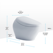 TOTO MS902CUMFG#01 NEOREST NX1 Dual Flush 1.0 or 0.8 GPF Toilet with Integrated Bidet Seat, EWATER+ - Cotton White - view 2