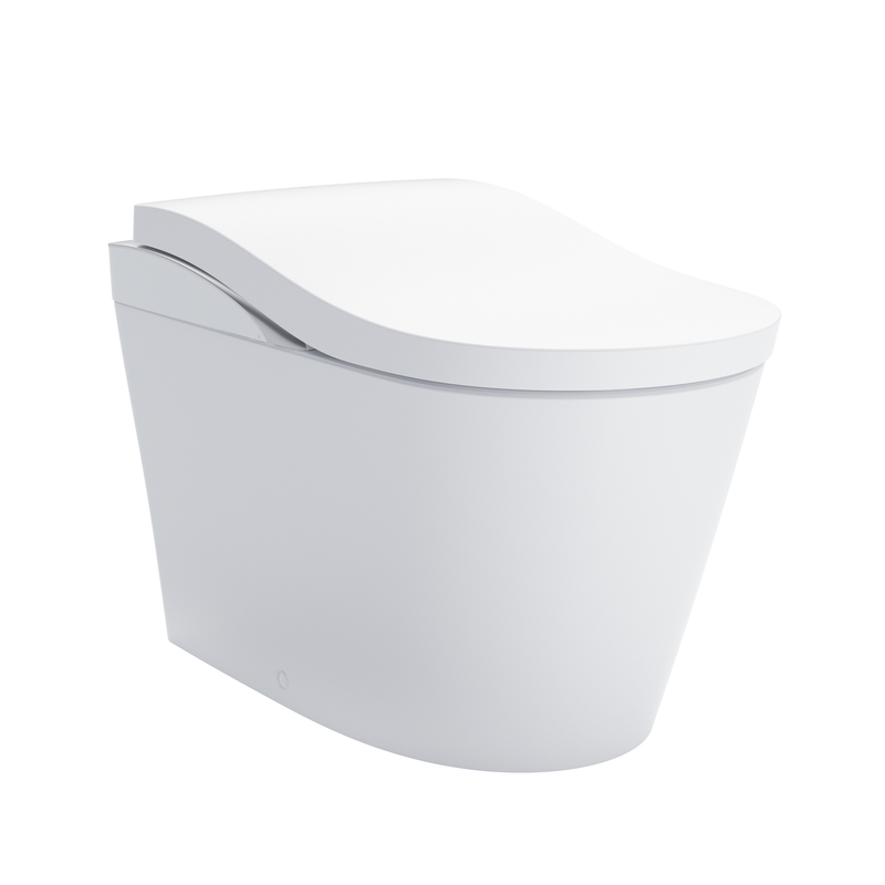 TOTO MS8732CUMFG#01S NEOREST LS Dual Flush 1.0 or 0.8 GF Integrated Bidet Toilet, Cotton White with Silver Trim