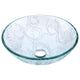 Anzzi LS-AZ065 Vieno Series 17 in. Bathroom Vessel Sink with Scratch-Tough and Stain-Resistant Non-Porous Surface in Clear Floral Glass
