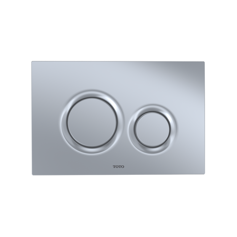 TOTO YT930#MS Dual Flush Round Push Button Plate for Select DuoFit In-Wall Tank Unit, Matte Silver