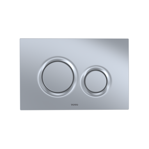 TOTO YT930#MS Dual Flush Round Push Button Plate for Select DuoFit In-Wall Tank Unit, Matte Silver