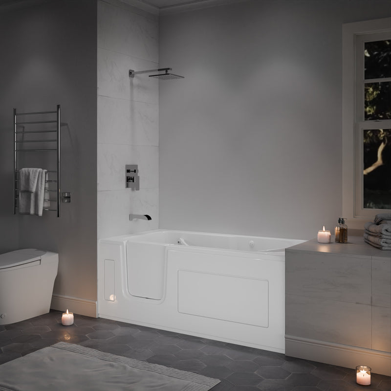 Meditub 3060SILWA Collection 30 x 59 Left Drain Step-In Walk-In Air Tub in White lifestyle
