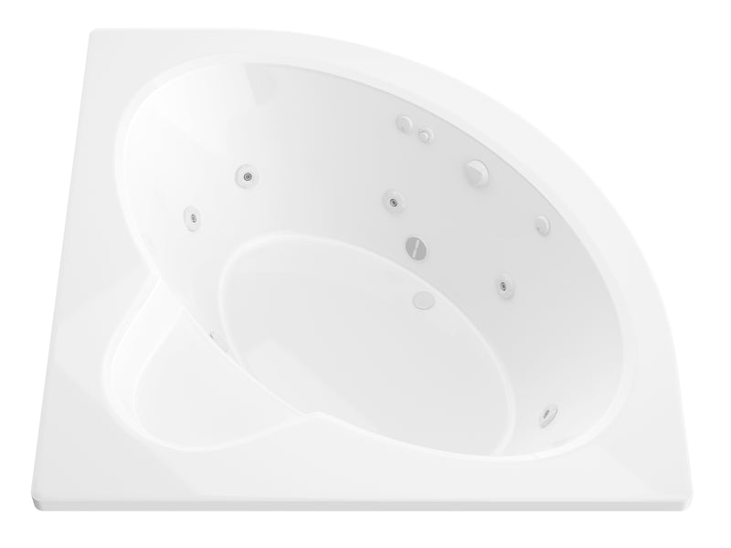 Atlantis Whirlpool 6060AWR Alexandria 60 in. x 60 in. Corner Whirlpool Bathtub with Right Drain in White