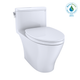 TOTO MS642124CUFG#01 Nexus 1G One-Piece Elongated 1.0 GPF Universal Height Toilet with CEFIONTECT and SS124 SoftClose Seat, WASHLET+ Ready, Cotton White