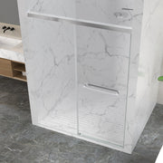 Anzzi SD-AZ21-01CH Ward Series 76 in. x 44-48 in. Frameless Sliding Shower Door in Polished Chrome with 3/8" (10mm) - view 2