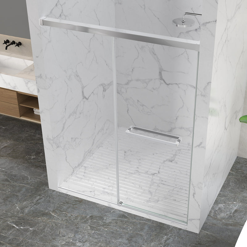 Anzzi SD-AZ21-01CH Ward Series 76 in. x 44-48 in. Frameless Sliding Shower Door in Polished Chrome with 3/8" (10mm) - view 2