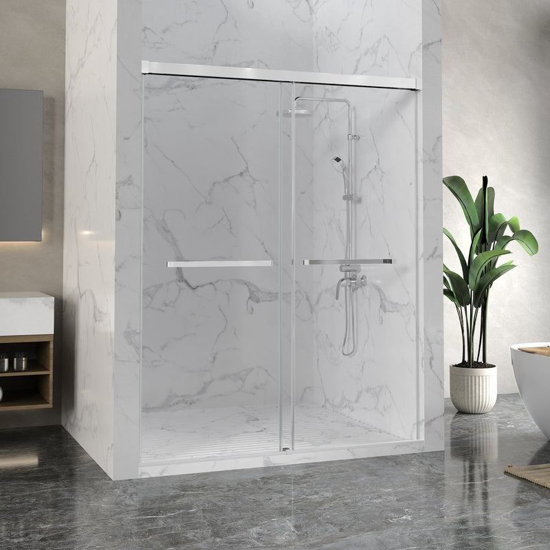 Anzzi SD-AZ21-01CH Ward Series 76 in. x 44-48 in. Frameless Sliding Shower Door in Polished Chrome with 3/8" (10mm) - view 3