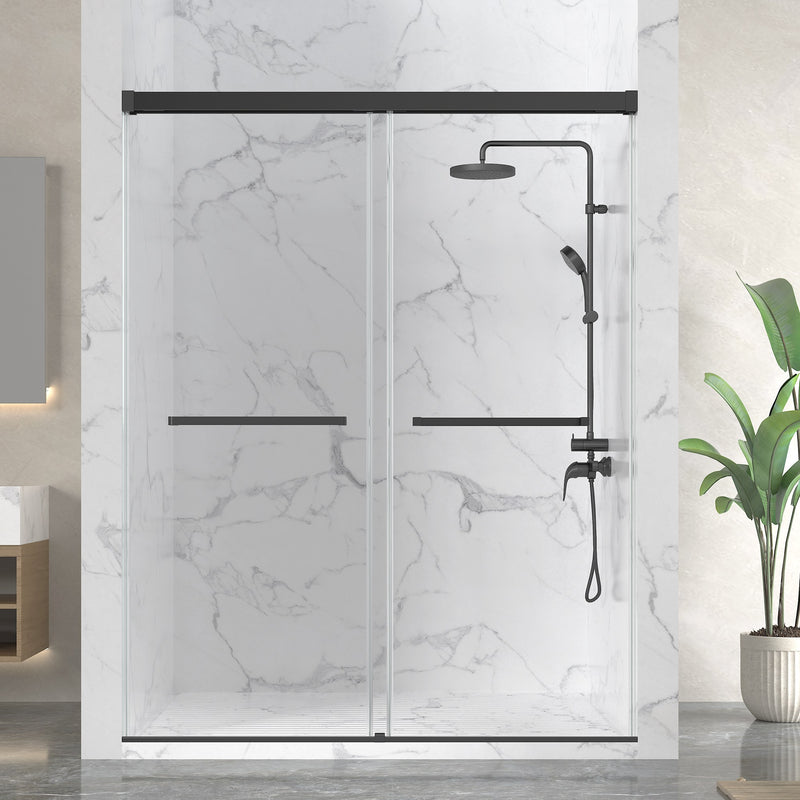 Anzzi SD-AZ21-01CH Ward Series 76 in. x 44-48 in. Frameless Sliding Shower Door in Polished Chrome with 3/8" (10mm) - view 4