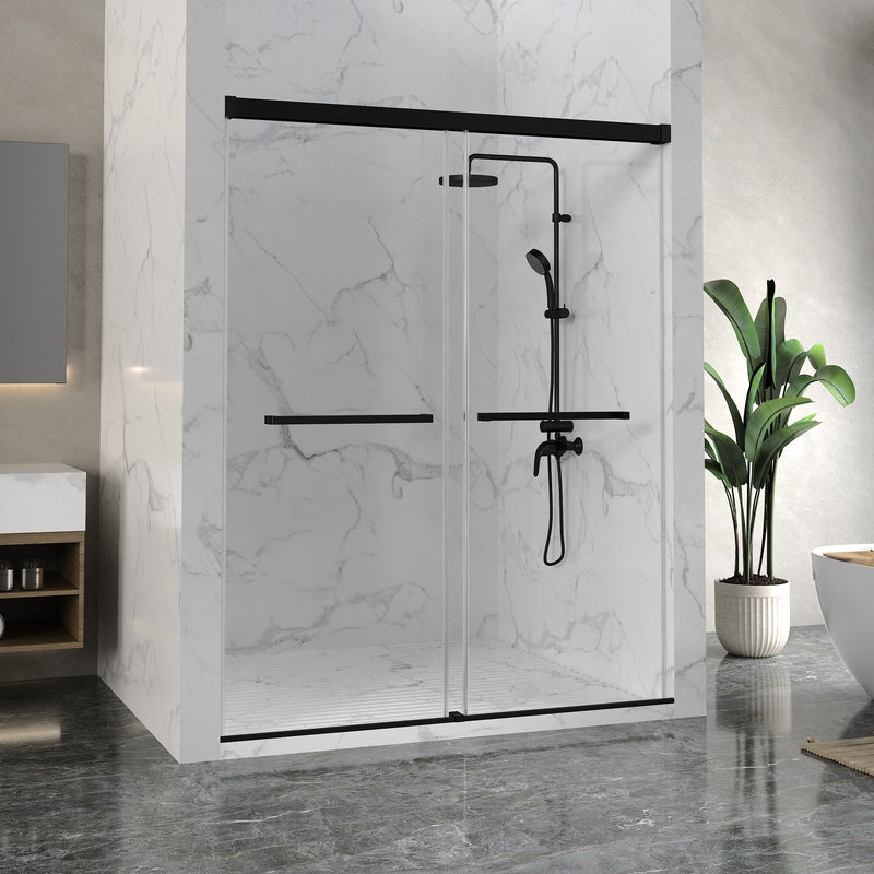 Anzzi SD-AZ21-01CH Ward Series 76 in. x 44-48 in. Frameless Sliding Shower Door in Polished Chrome with 3/8" (10mm) - view 6