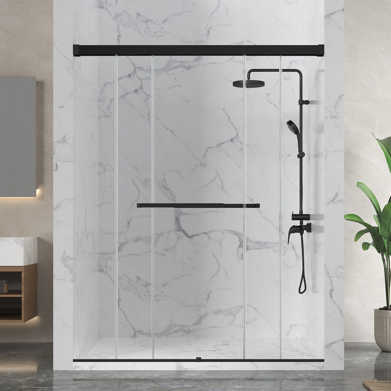 Anzzi SD-AZ21-01CH Ward Series 76 in. x 44-48 in. Frameless Sliding Shower Door in Polished Chrome with 3/8" (10mm) - view 7