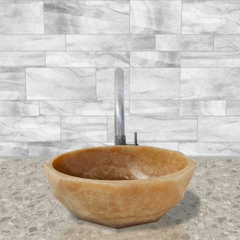 Warnen Polished Onyx Vessel Sink - Yellow