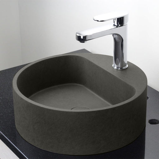 Welland Round Cast Concrete Vessel Sink - Dark Grey
