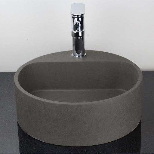 Welland Round Cast Concrete Vessel Sink - Dark Grey