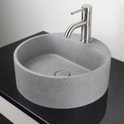 Welland Round Cast Concrete Vessel Sink - Light Grey