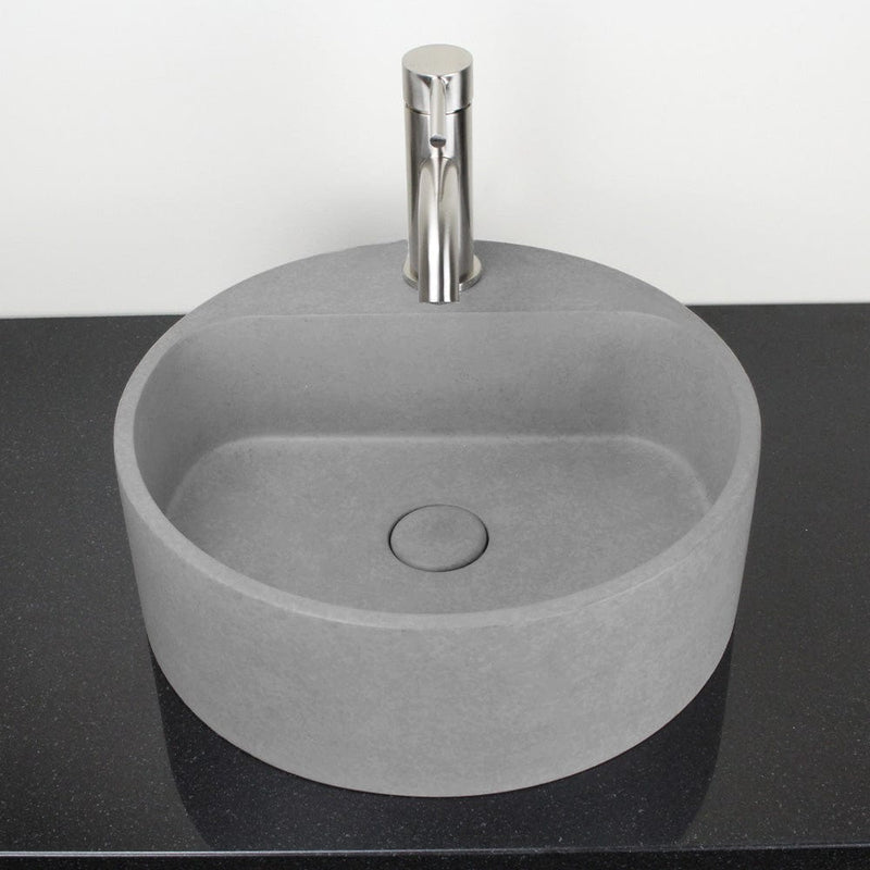 Welland Round Cast Concrete Vessel Sink - Light Grey