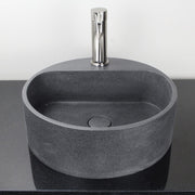 Welland Round Cast Concrete Vessel Sink - Speckled Dark Grey Sandstone