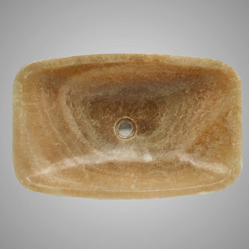 Wellester Polished Onyx Rectangular Vessel Sink - Yellow