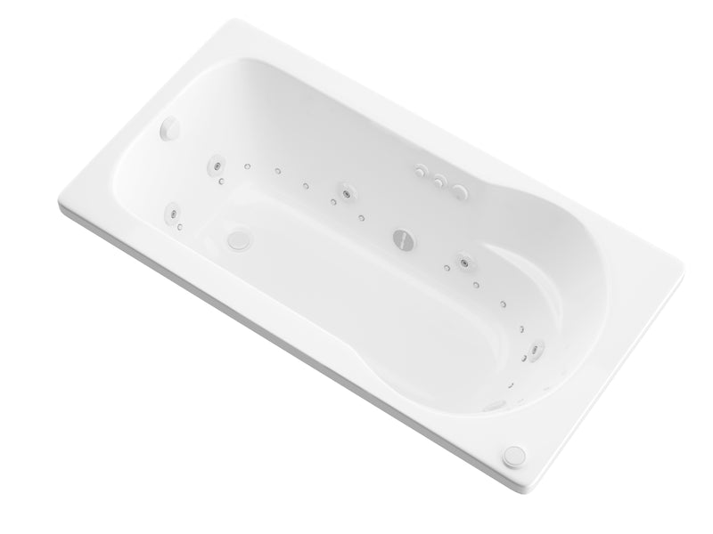 Atlantis Whirlpool 3260ZDL Zircon 60 in. x 32 in. Rectangular Whirlpool and Air Bathtub with Left Drain and VS Jets and Aroma in Glossy White