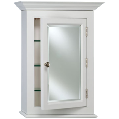 Afina Wilshire II 22" W x 27-1/8" H Semi-Recessed Wood Medicine Cabinet with Crown Molding