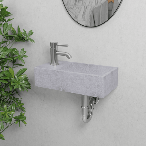 Winkler Rectangular Cast Concrete Wall-Mount Sink - Light Grey