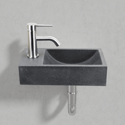 Winkler Rectangular Cast Concrete Wall-Mount Sink - Speckled Dark Grey Sandstone