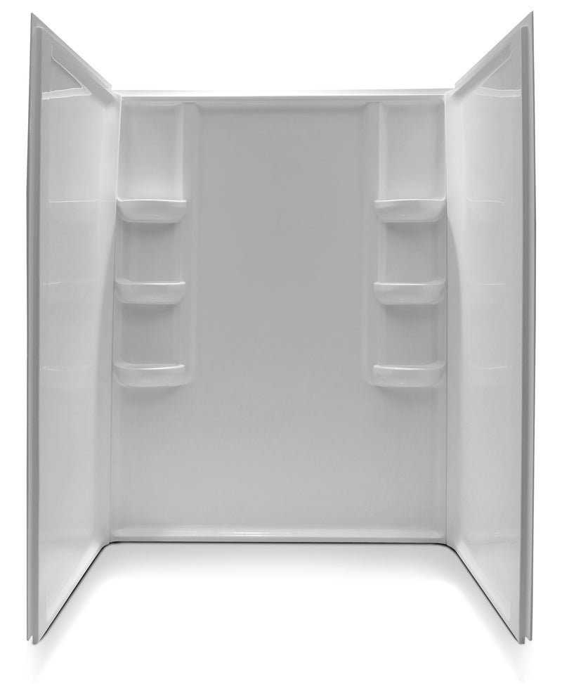 Anzzi Lex-Class 60 in. x 36 in. x 74 in. 3-Piece DIY Friendly Alcove Shower Surround in White