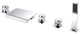 Anzzi Guaira 3-Handle Deck-Mount Roman Tub Faucet in Chrome