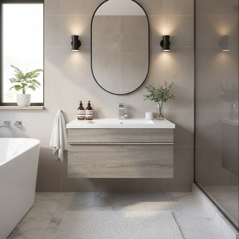 Cutler FV TR DORATO30 Trough 30" Wall Mount Modern Cultured Marble Top Bathroom Vanity - Dorato