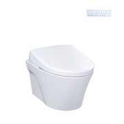 TOTO CWT4264726CMFG#MS WASHLET+ AP Wall-Hung Elongated Toilet with S7 Contemporary Bidet Seat and DuoFit In-Wall 0.9 and 1.28 GPF Dual-Flush Tank System, Matte Silver