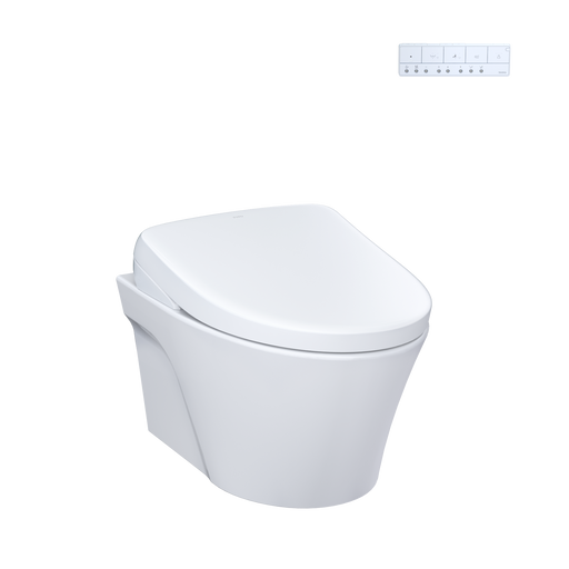 TOTO CWT4264736CMFGA#MS WASHLET+ AP Wall-Hung Elongated Toilet with S7A Contemporary Bidet Seat and DuoFit In-Wall 0.9 and 1.28 GPF Auto Dual-Flush Tank System, Matte Silver