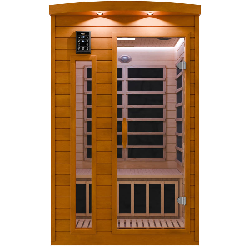 SaunaSpa SC-SS0015-0S 2-Person Indoor Infrared Cabin Sauna in Hemlock