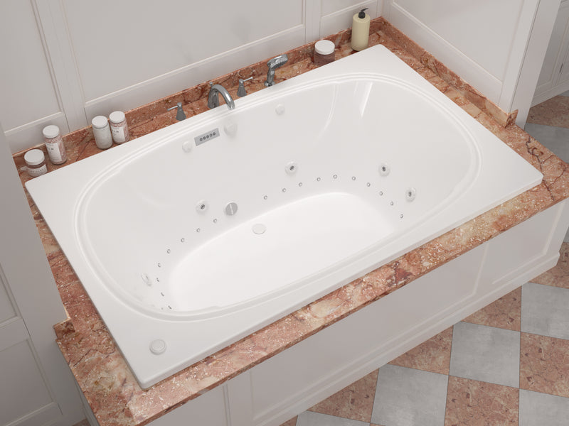 Atlantis Whirlpool 4878CDRX Charleston  48 x 78 Rectangular Air and Whirlpool Jetted Bathtub in White with Reversible Drain lifestyle