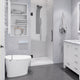 Anzzi Fellow Series 30 in. x 72 in. Frameless Hinged Shower Door in Gunmetal with Clear Tempered Glass