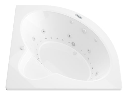 Atlantis Whirlpool 6060ADLX Alexandria 60 in. x 60 in. Corner Air and Whirlpool Jetted Bathtub with Center Drain in White