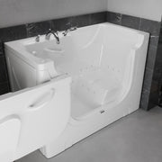 Meditub 3060WCALWA Collection 30 x 60 Left Side Drain Air Jetted Bathtub in White with Aroma and Chroma Therapy