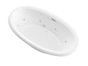 Atlantis Whirlpool 4478PCDRX Petite 44 x 78  Oval Air and Whirlpool Jetted Bathtub with Center Drain in White