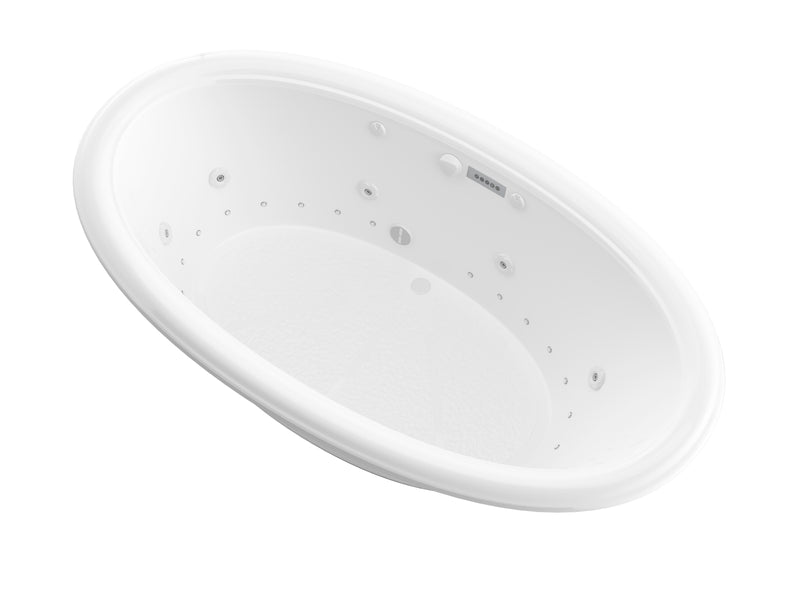 Atlantis Whirlpool 4478PCDRX Petite 44 x 78  Oval Air and Whirlpool Jetted Bathtub with Center Drain in White