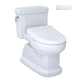 TOTO MW9744734CEFG#01 WASHLET+ Eco Guinevere Elongated 1.28 GPF Universal Height Toilet and S7A Classic Bidet Seat with Auto Open/Close, Cotton White