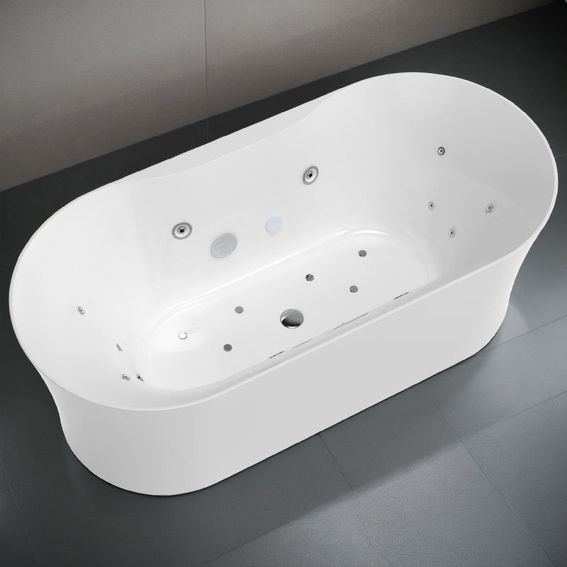 Anzzi FT-AZ204 ANZZI Julia Series 67 in. Freestanding Acrylic Air and Whirlpool Bathtub with Touch Sensitive Control and Chroma Lights - view 2