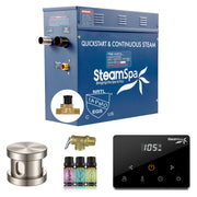SteamSpa Oasis Series Generator Round Wireless Auto Drain - Brushed Nickel