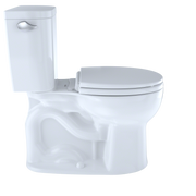 TOTO CST243EF#01 Entrada Two-Piece Round 1.28 GPF Universal Height Toilet, Cotton White - view 5