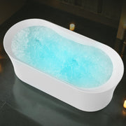 Anzzi FT-AZ204 ANZZI Julia Series 67 in. Freestanding Acrylic Air and Whirlpool Bathtub with Touch Sensitive Control and Chroma Lights