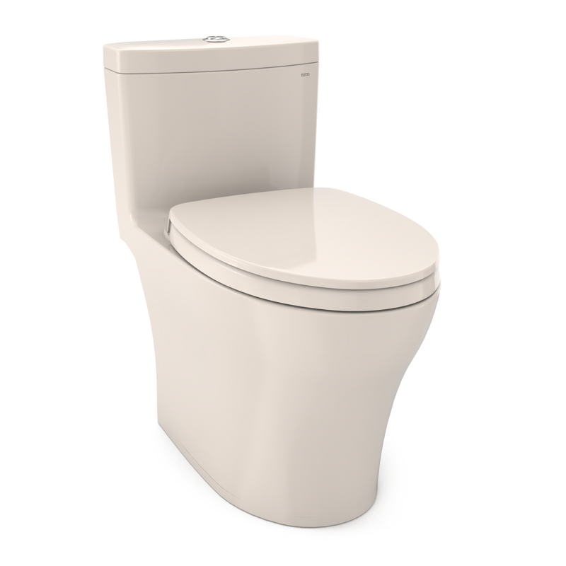 TOTO MS646124CEMFGN#12 Aquia IV One-Piece Elongated Dual Flush 1.28 and 0.9 GPF Universal Height, WASHLET+ Ready Toilet with CEFIONTECT, Sedona Beige