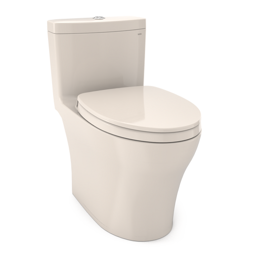 TOTO MS646124CEMFGN#12 Aquia IV One-Piece Elongated Dual Flush 1.28 and 0.9 GPF Universal Height, WASHLET+ Ready Toilet with CEFIONTECT, Sedona Beige