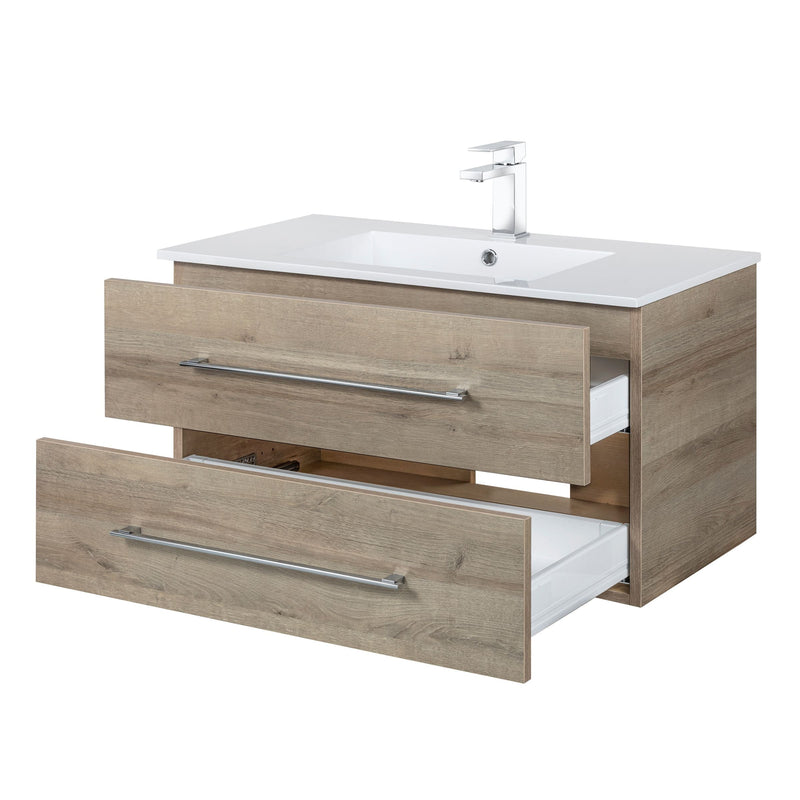 Cutler FV ORGANIC36 Kato 36" Single Sink Wall Mounted Cultured Marble Top Bathroom Vanity - Organic