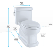 TOTO MS974224CEFG#01 Eco Guinevere Elongated 1.28 GPF Universal Height Skirted Toilet with CEFIONTECT and SoftClose Seat, Cotton White - view 2