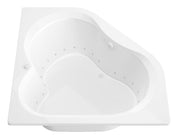 Atlantis Whirlpool 6060CAL Cascade 60 in. x 60 in. Corner Air Bathtub with Center drain and Aromatherapy Bubbles in Glossy Smooth White